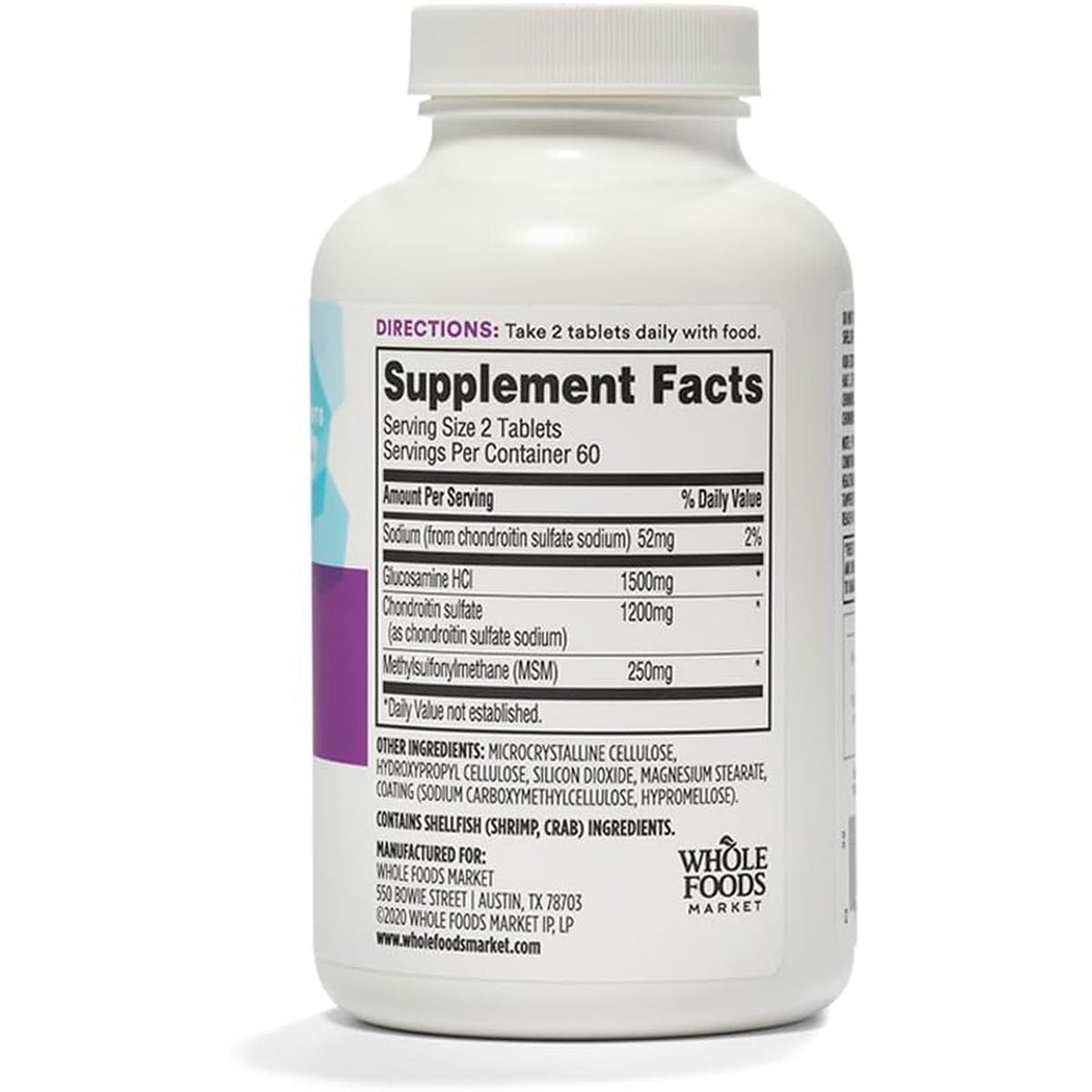 365 by Whole Foods Market, Extra-Strength Glucosamine Chondroitin and MSM, Supports Healthy Joints, 120 Tablets