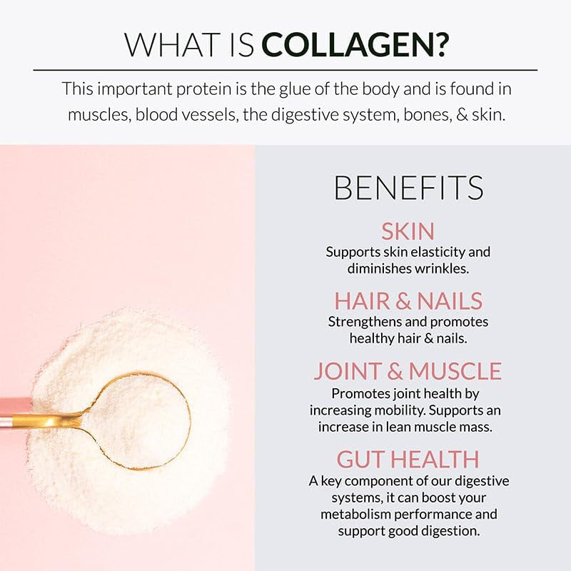 Alaya Multi Collagen Powder - Supports Hair, Skin, Nails & Bone Health for Women and Men - 5 Types Hydrolyzed Collagen Peptides Protein Powder Supplement - NSF Certified - (20 Serving)