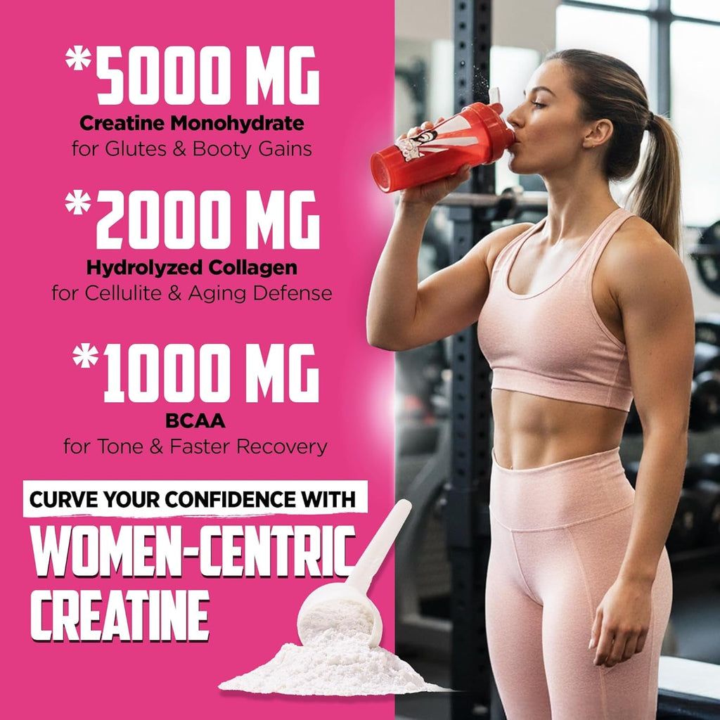 Old School Labs Creatine for Women – Post-Workout Supplement with 5000Mg Creatine Monohydrate Powder, 2000Mg Collagen & BCAA 2:1:1 for Strength Support & Recovery – Unflavored - 8.57 Ounce (Pack of 1)