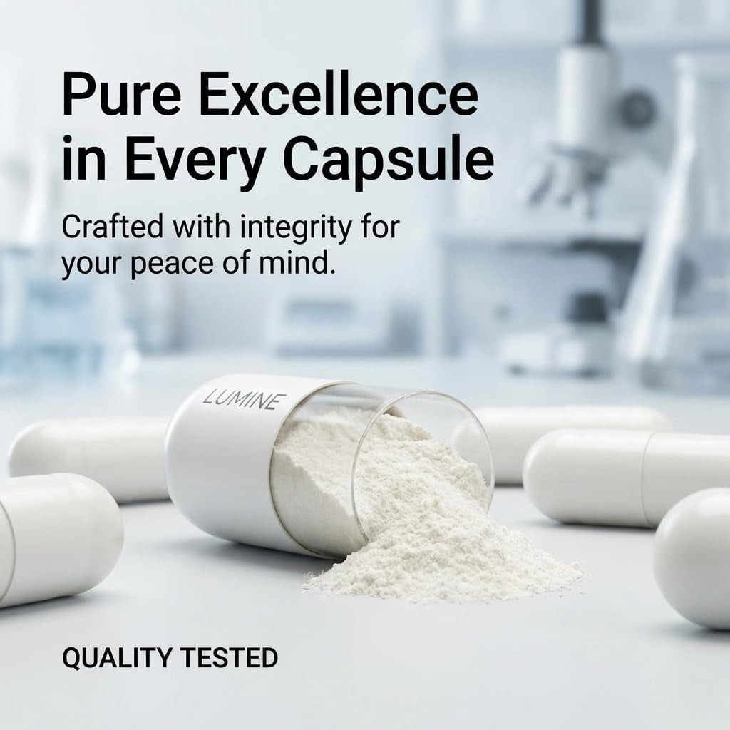 LUMINE Multi Collagen Complex Capsules, Collagen Peptides, Non-Gmo Ingredients,Free from Gluten and Soy. Vegan-Friendly, 120Capsules / 60 Servings