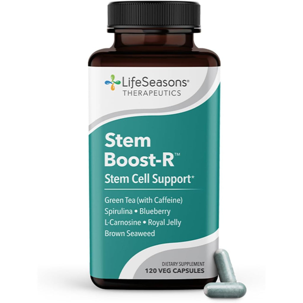 Lifeseasons Stem Boost-R - Stem Cell Support - Naturally Repair Damaged Tissue - Vitamin Supplement Rich in Antioxidants - Royal Jelly, Spirulina, Blueberry, Brown Seaweed & L-Carnosine - 120 Capsules