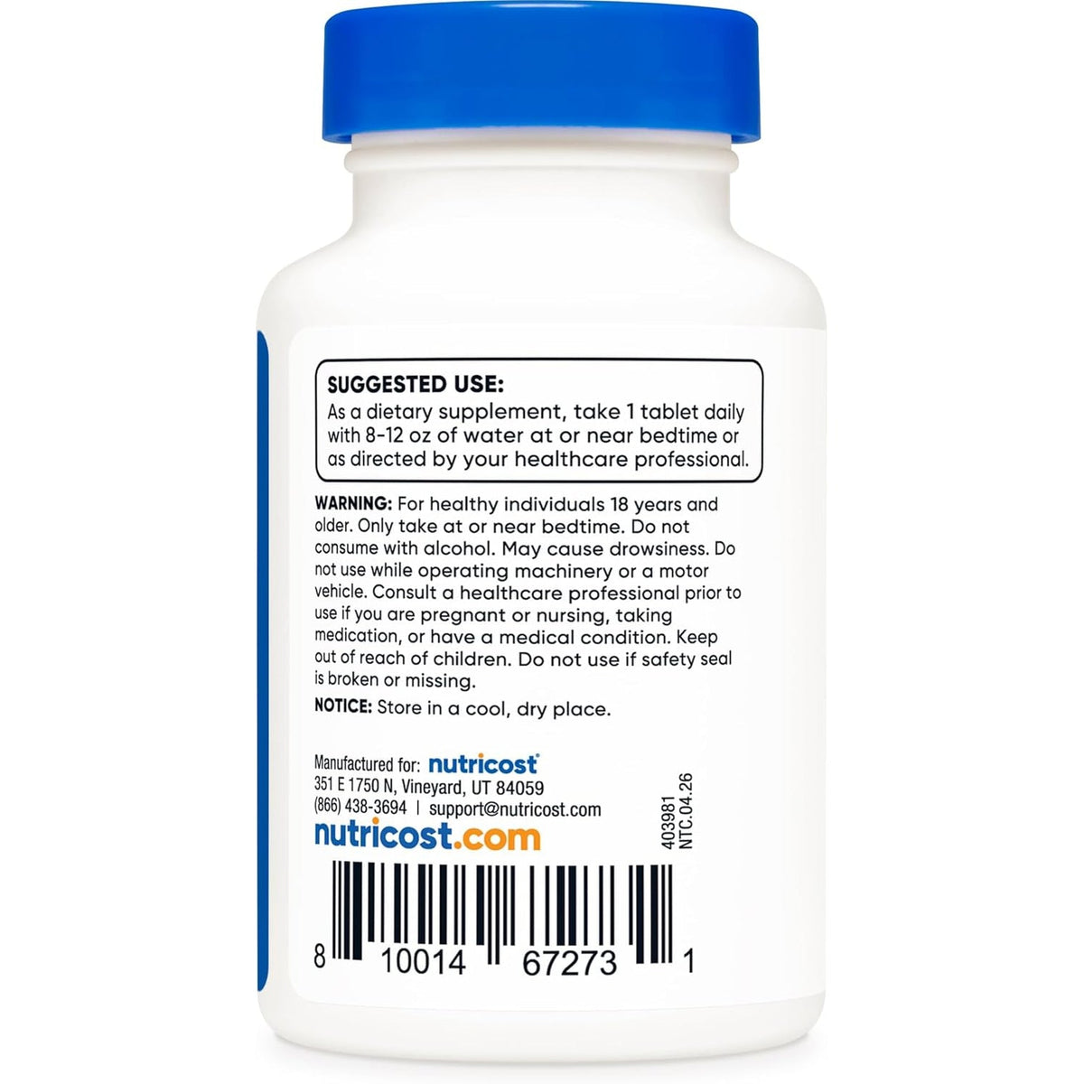 Nutricost Melatonin 10Mg, 240 Tablets - 10Mg per Serving, Non-Gmo, Gluten Free