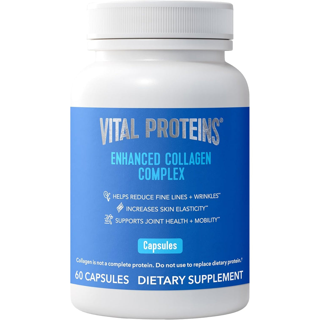 Vital Proteins® Enhanced Collagen Complex Capsules with Biocell Collagen® - Supports Skin Elasticity, Joint Health and Helps Reduce Fine Lines & Wrinkles (1) - 60 Count
