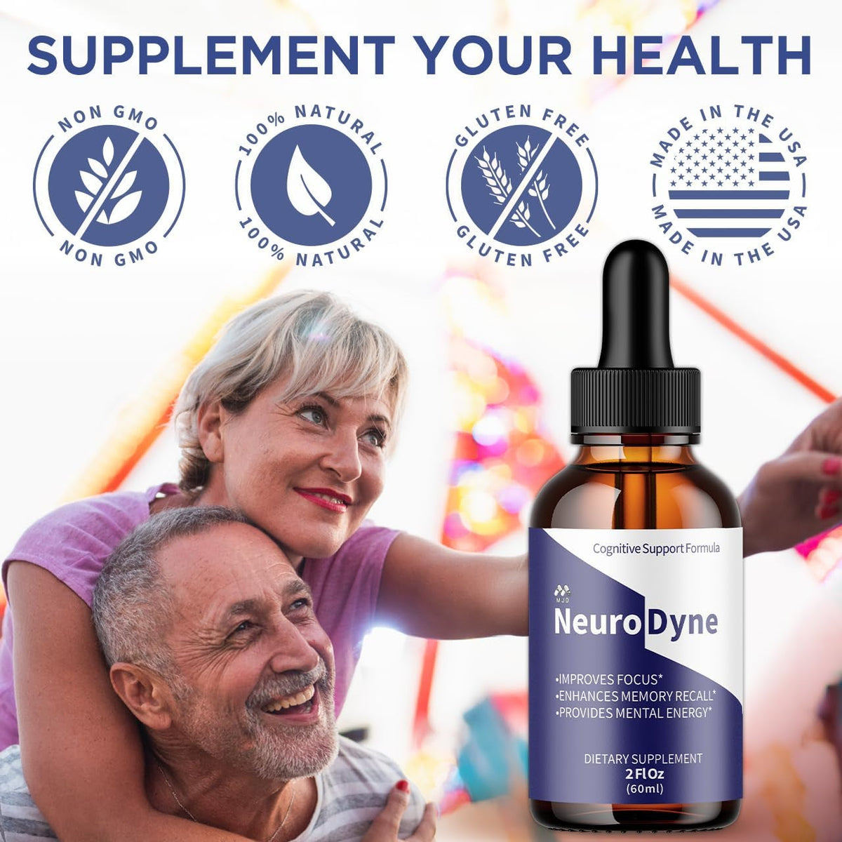 Neurodyne Drops, Official Neurodyne Memory Drops with All Natural Ingredients, Advanced Neuro Dyne Supplement for Joint Health and Nerve Support with Premium Vitamins for Women and Men (30 Servings)