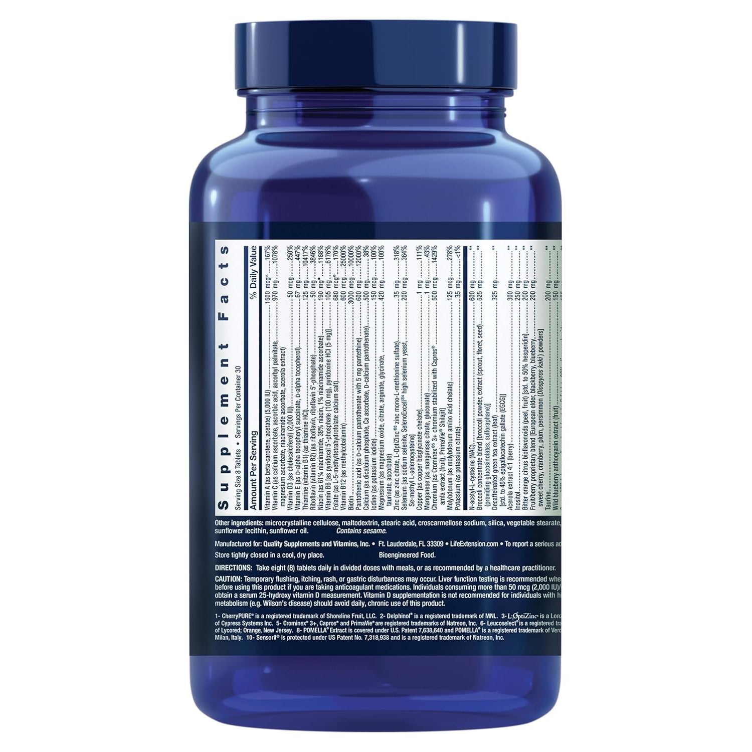 Life Extension Mix Tablets, High-Potency, Advanced Vitamin, Mineral, Fruit & Vegetable Formula, Vitamin C, B, D, E, Magnesium, for Whole-Body Health, Healthy Aging, Gluten-Free, 240 Tablets