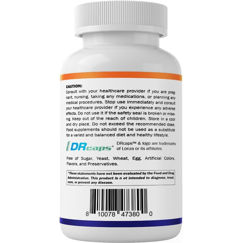 Vitamatic Lactobacillus Rhamnosus 5 Billion per DR Capsule (10 Billion per 2 Capsules) - 60 Count - Advanced Digestive & Immune Support - Made with Prebiotic Inulin Fiber