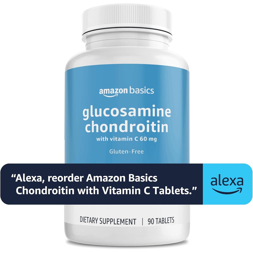 Amazon Basics - Glucosamine Chondroitin, 1500 Mg, with Vitamin C 60 Mg, 90 Tablets (2 per Serving), Gluten Free