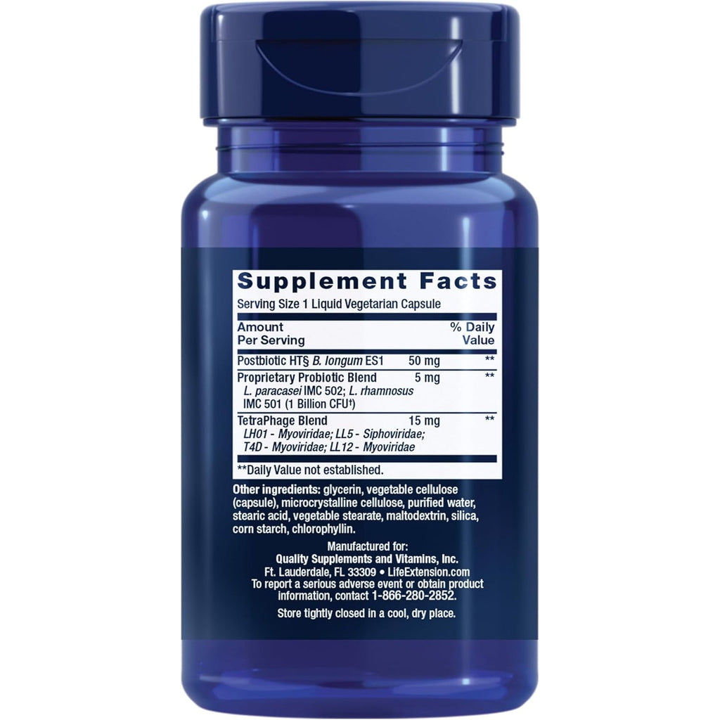 Life Extension FLORASSIST® Probiotic GI with Phage Technology, Digestive Health Supplement, Microbiome Balance, Gut Health, Gluten Free, Vegetarian, 30 Capsules