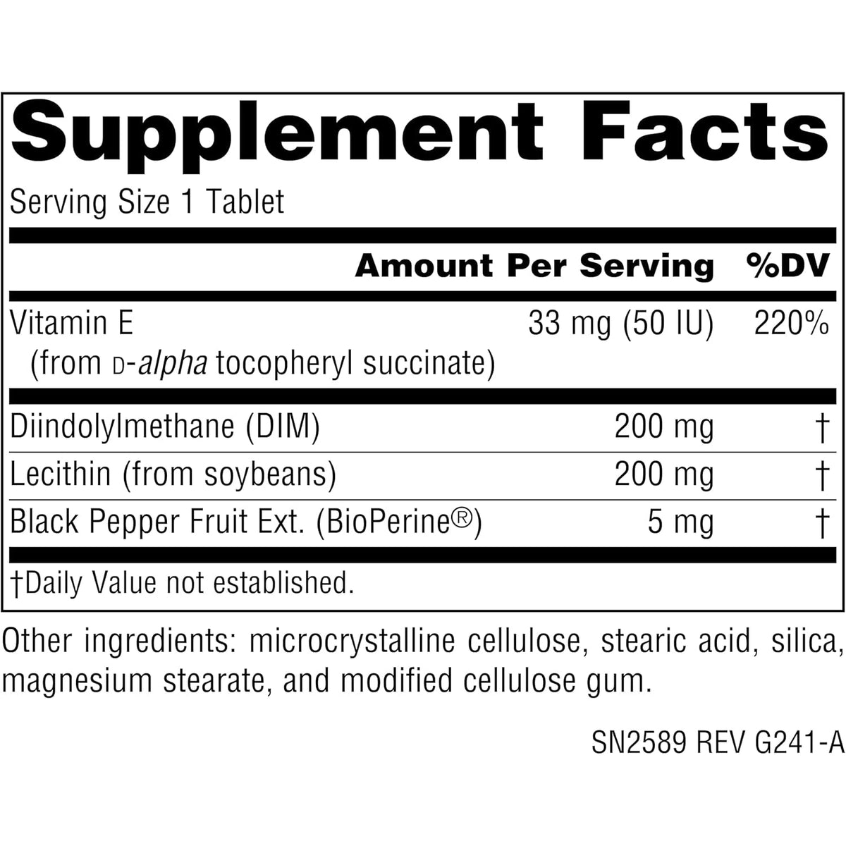 Source Naturals DIM, Diindolylmethane 200Mg with Bioperine, Vitamin E & More - 60 Tablets