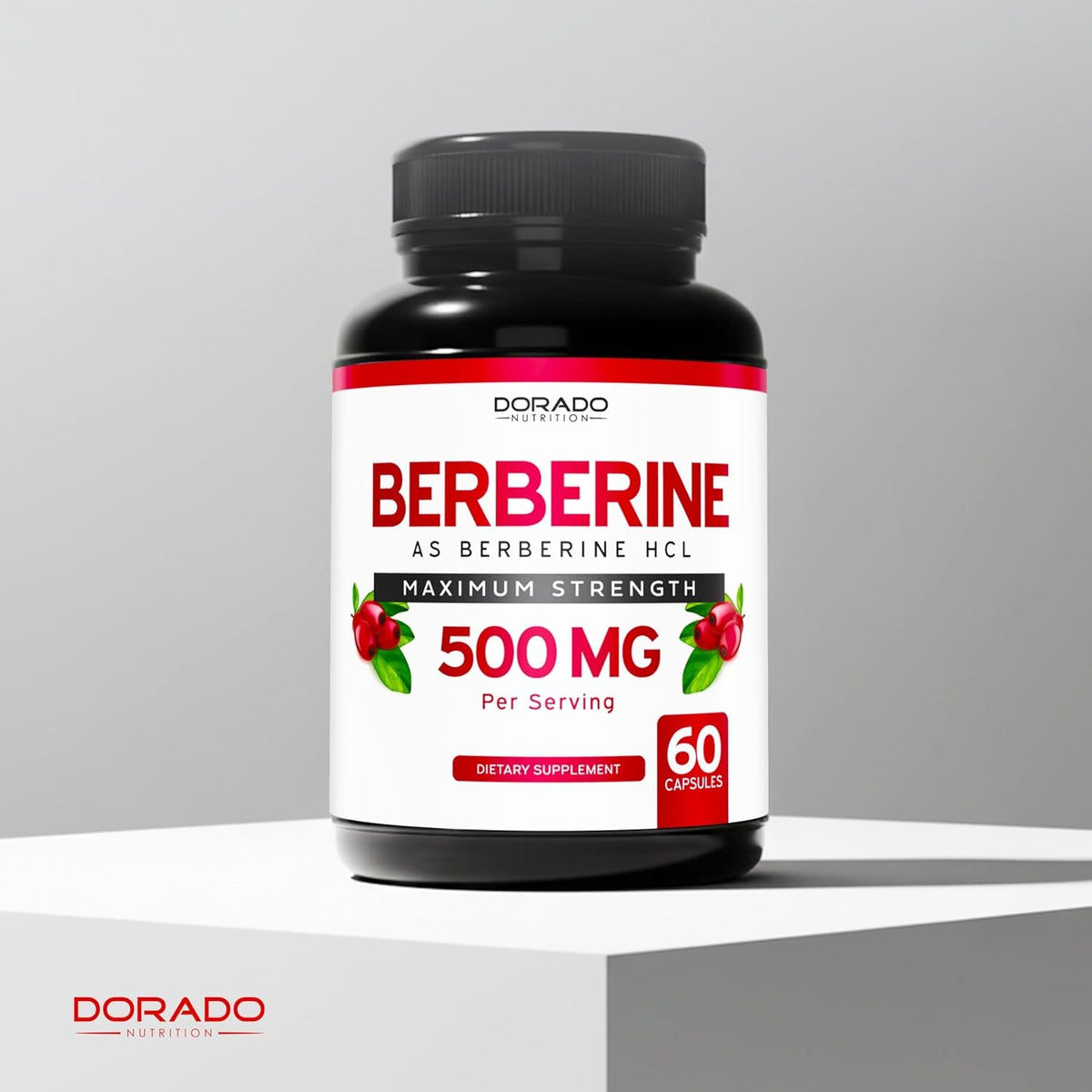 Berberine Supplement 500Mg per Serving (60 Capsules) Berberine HCL for Gut Health Support for Men and Women - Premium Supplements for Adults - Third Party Tested - Vegan Capsules & USA Made