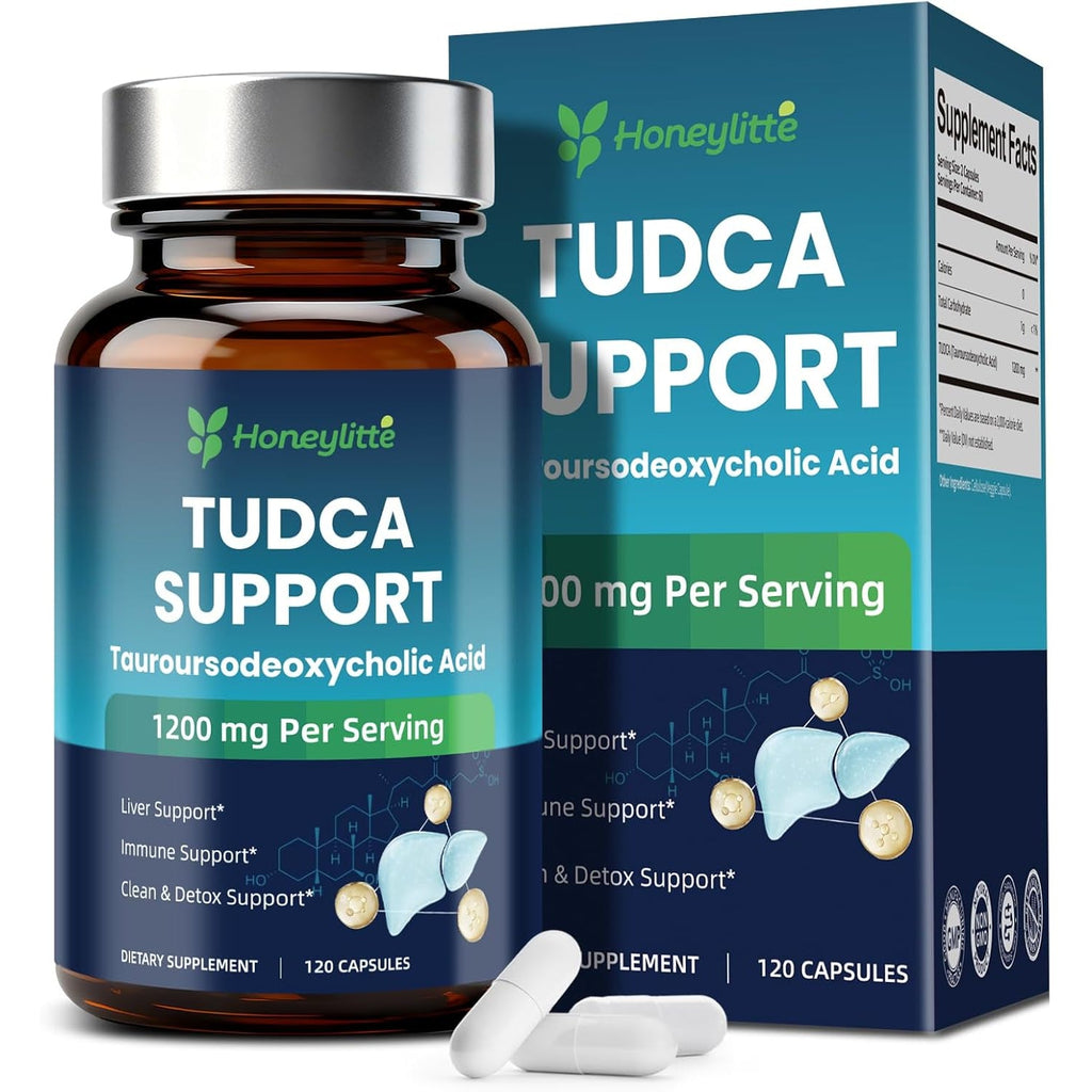 TUDCA 1200Mg – Pure Tauroursodeoxycholic Acid Supplement, 120 Vegan Capsules Easy to Swallow (60-Day Supply), Non-Gmo, Gluten-Free (120 Counts)