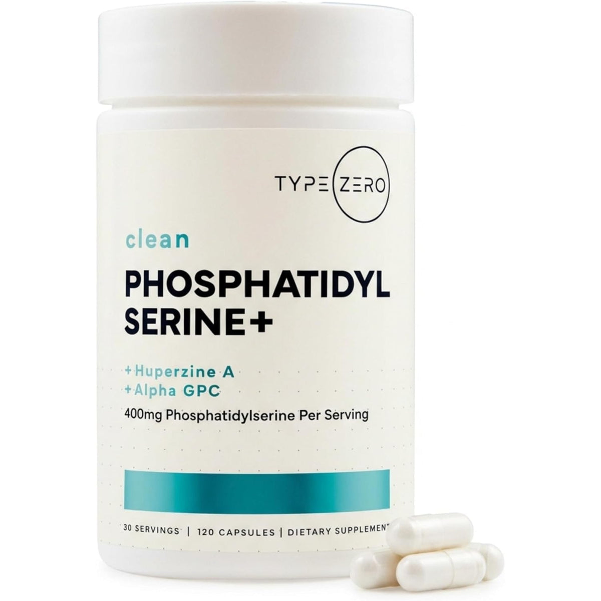 Type Zero Phosphatidylserine 3X Strength Nootropics Brain Support Supplement W/Alpha GPC, Huperzine a & Phosphatidylserine - Clean Focus & Memory Supplement for Brain Pills