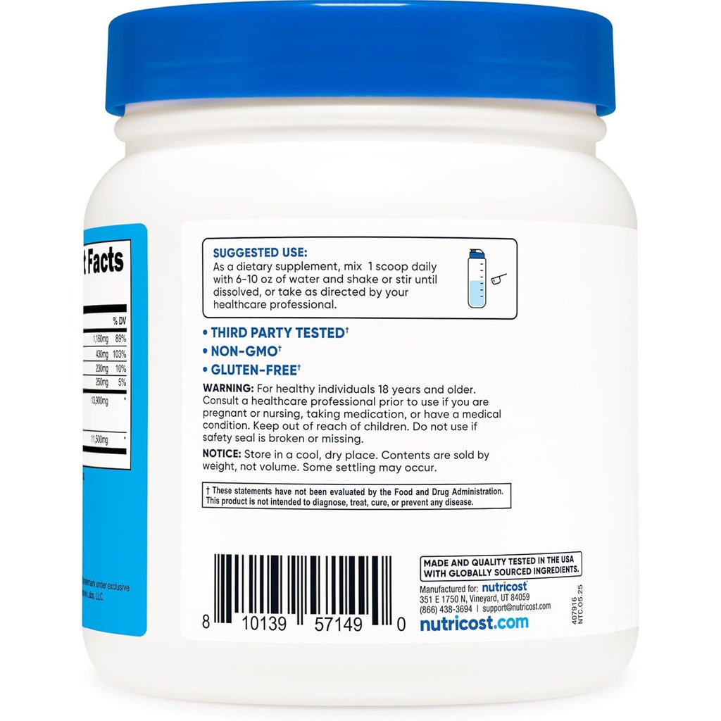Nutricost Keto BHB Exogenous Ketones 4-In-1 (30 Servings) 12G Beta-Hydroxybutyrate (BHB) per Serving, (Unflavored) - Ketone Salts