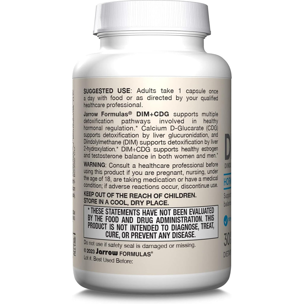 Jarrow Formulas - DIM plus CDG Veggie Capsules - 30 Count - DIM Supplement for Hormone Balance - Non-Gmo, Gluten-Free