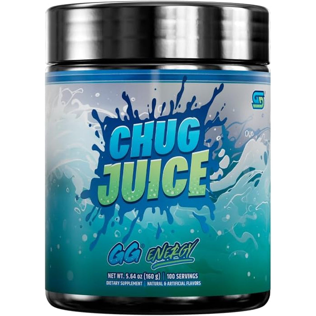 Gamer Supps GG Energy - Chug Juice by Lazarbeam (100 Servings) - Keto Friendly Gaming Energy and Nootropic Blend, Sugar Free + Caffeine + Vitamins + Immune Support, Powder Drink