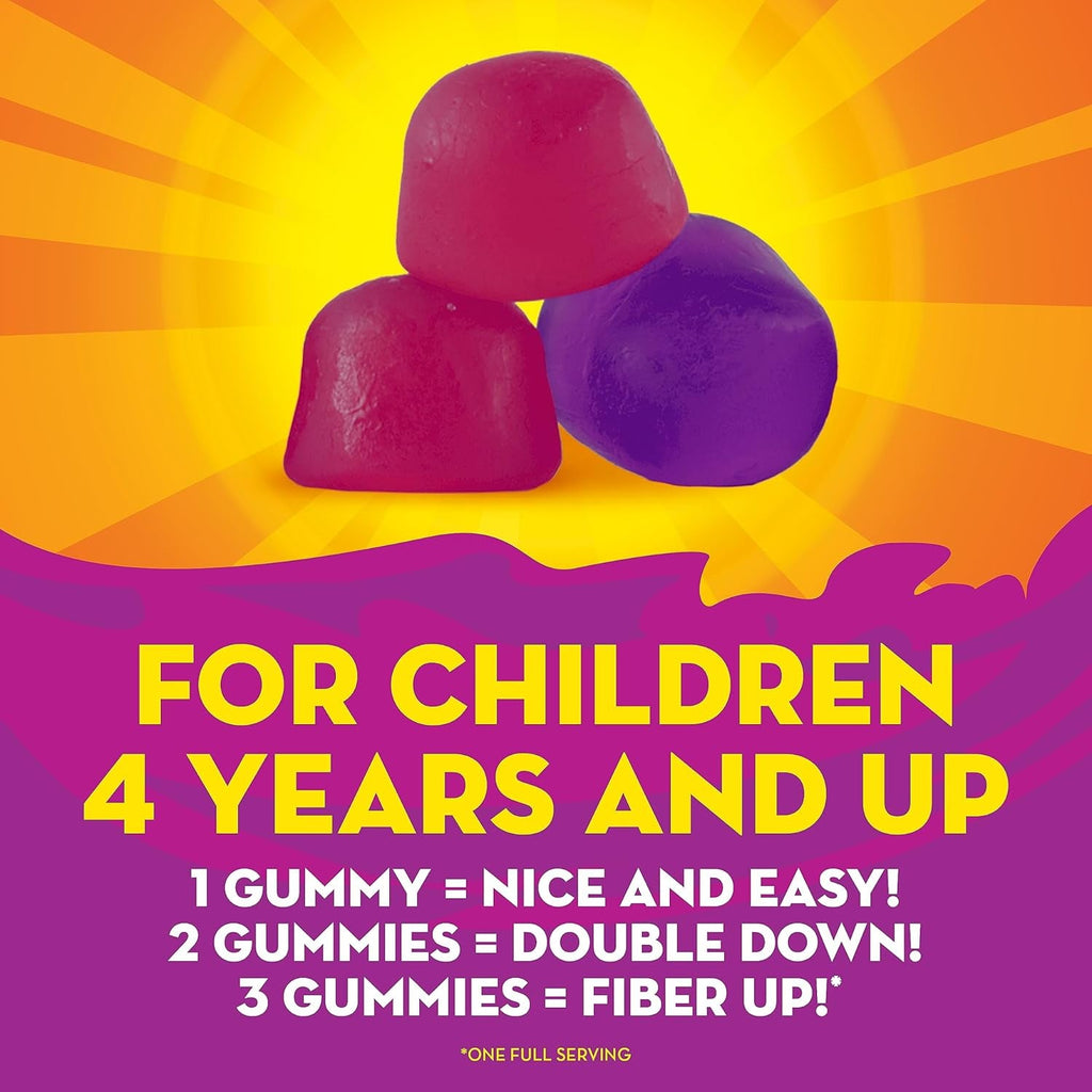 Metamucil Kids Fiber Gummies, No Sugar Added, 5G Prebiotic Plant-Based Fiber Supplement Blend, Mixed Berry Flavored, 120Ct Gummies