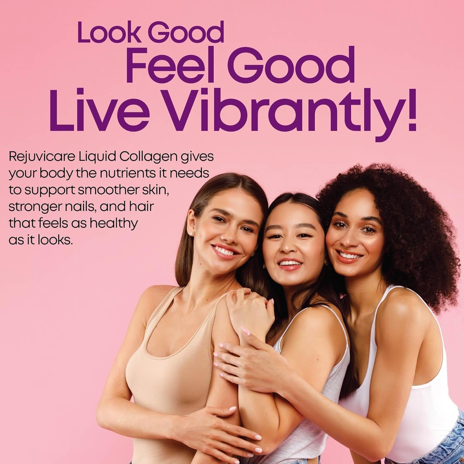 Rejuvicare Liquid Collagen Beauty Formula with Amino Acids, Protein and Biotin, Delicious Grape Flavor, Purple 16 Oz ,32 Servings