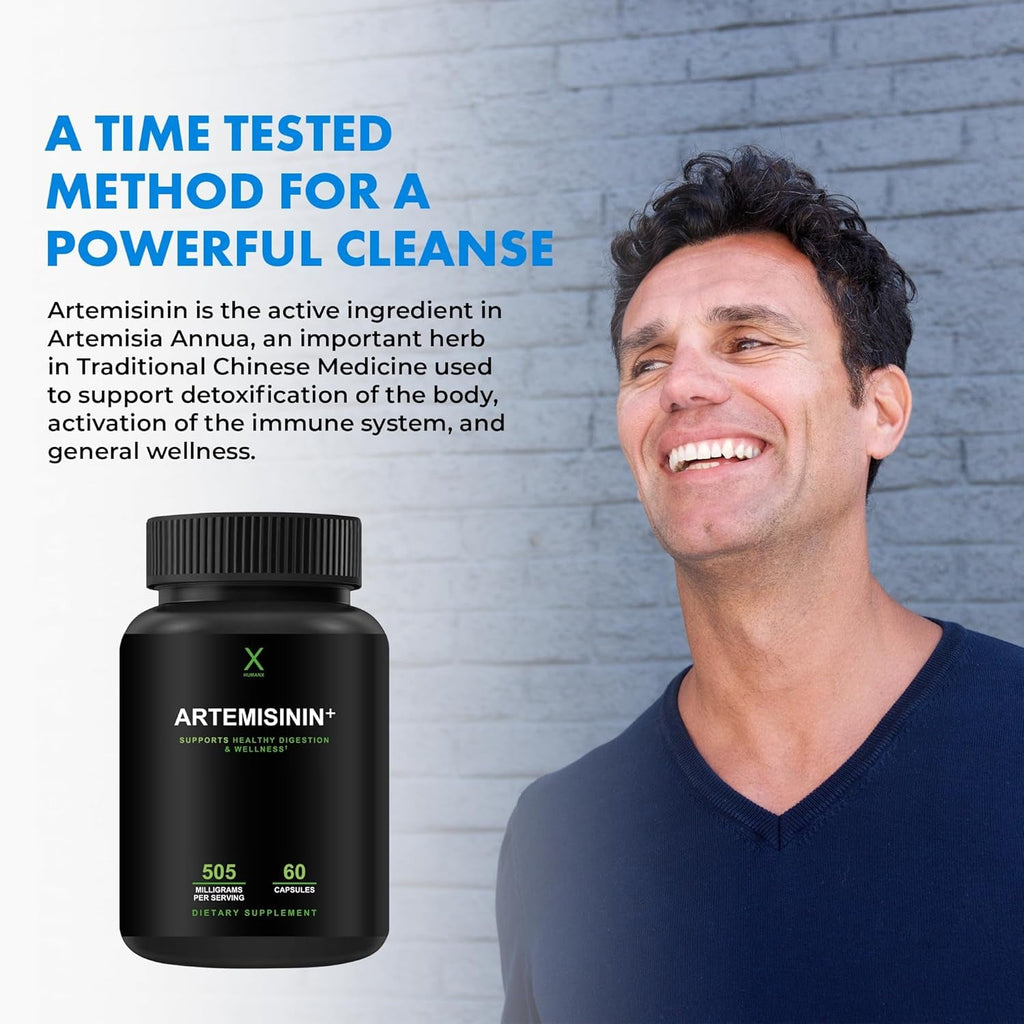 HUMANX Artemisinin 505Mg with Bioperine for Greater Absorption - Supports Healthy Aging, Digestion, and Immunity - USA Third Party Tested - Vegan, Non-Gmo - Artemisia Annua - Sweet Wormwood Extract