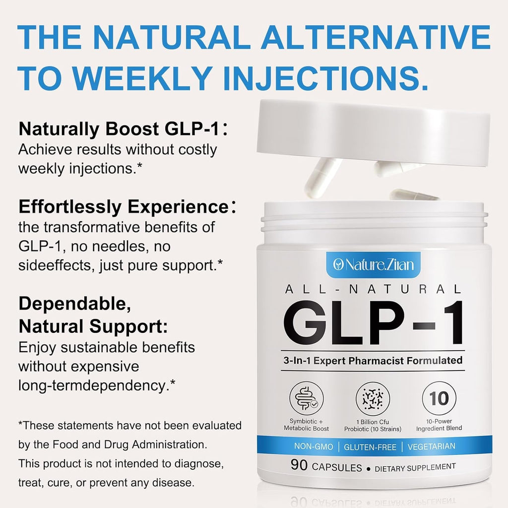O NATURE . ZIRAN GLP-1 Weight Management Supplement for Women & Men, GLP1 Appetite Control, Energy & Digestion Balance - Vegan, Gluten-Free, Dairy Free, 90 Capsules (Pack of 1)