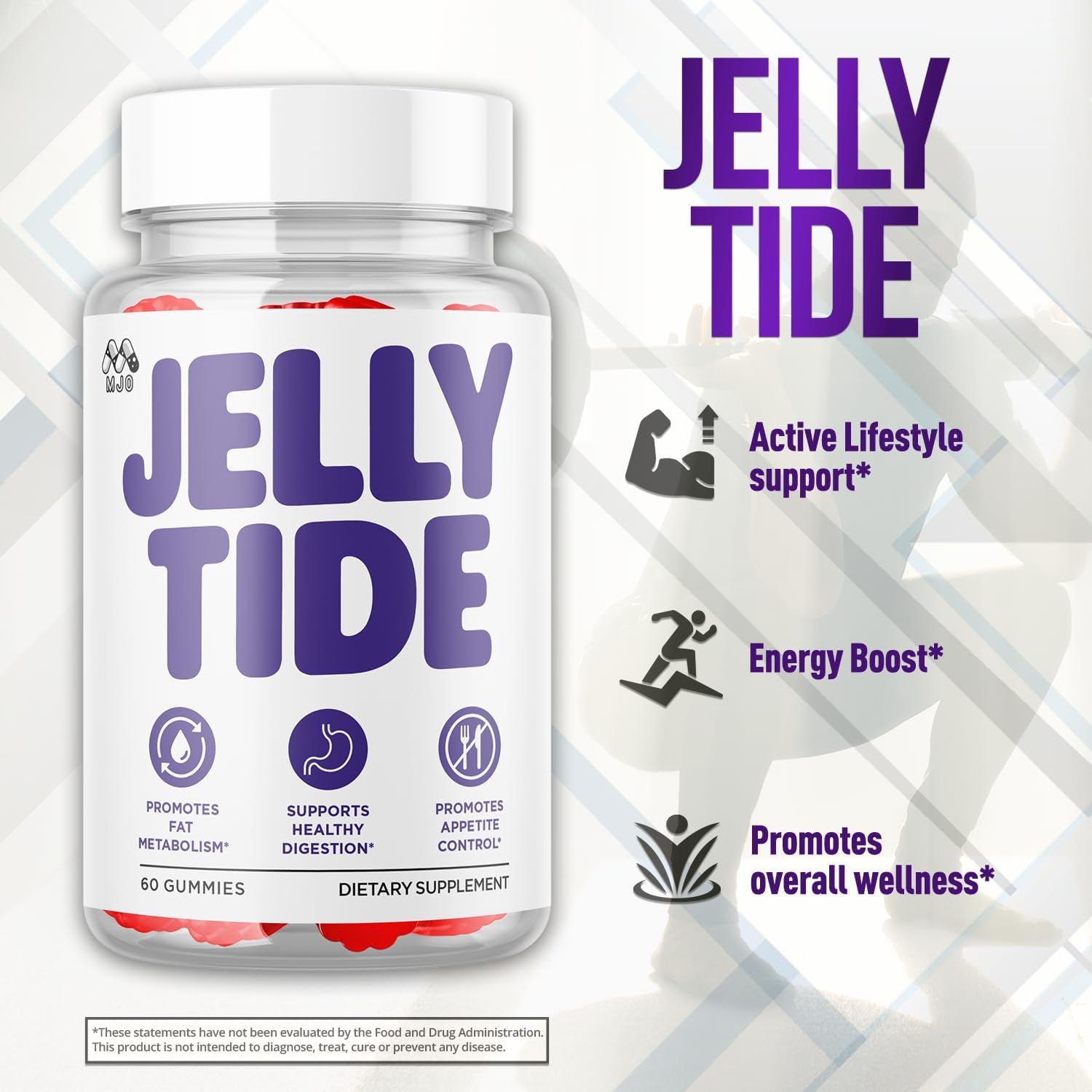 (2 Pack) Jelly Tide Gummies, Official Jellytide Weight Management Gummys with Natural Ingredients, Jellytide Advanced Wellness Gummy with Maximum Strength Active Lifestyle Multivitamins (120 Gummies)