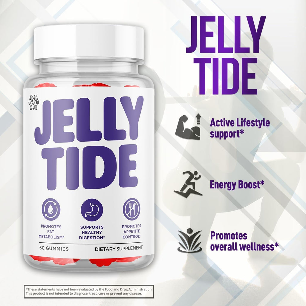 (3 Pack) Jelly Tide Gummies, Official Jellytide Weight Management Gummys with Natural Ingredients, Jellytide Advanced Wellness Gummy with Maximum Strength Active Lifestyle Multivitamins (180 Gummies)