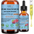 Pure Magnesium Glycinate 400Mg Liquid Drops, High Absorption Chelated Calm Magnesium with Zinc for Sleep Relaxation Muscle Bone Nerve & Brain Health, Non GMO, Vegan for Women Men & Kids