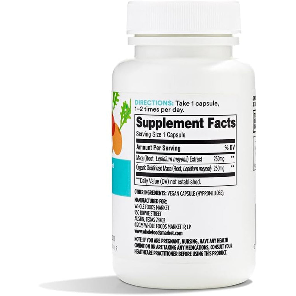 365 by Whole Foods Market, Maca Standardized + Full Spectrum Blend, Libido Support, Vegan Capsules, 60 Count