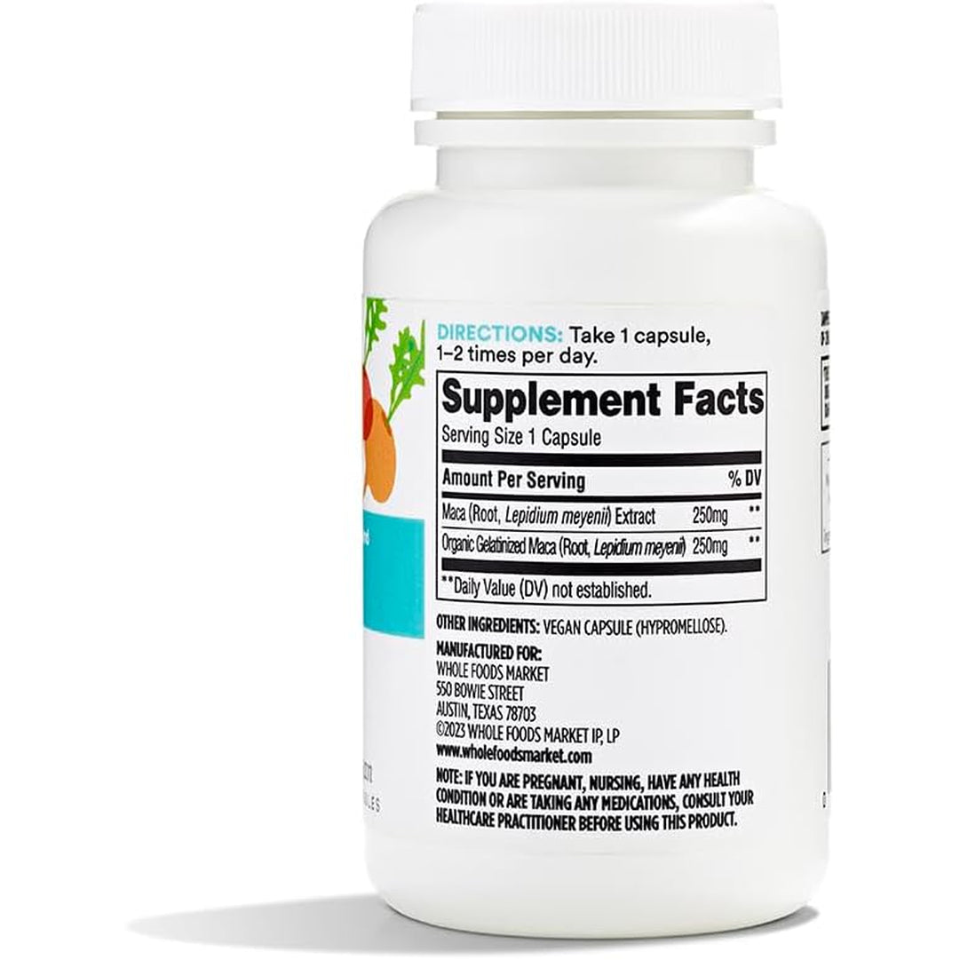 365 by Whole Foods Market, Maca Standardized + Full Spectrum Blend, Libido Support, Vegan Capsules, 60 Count