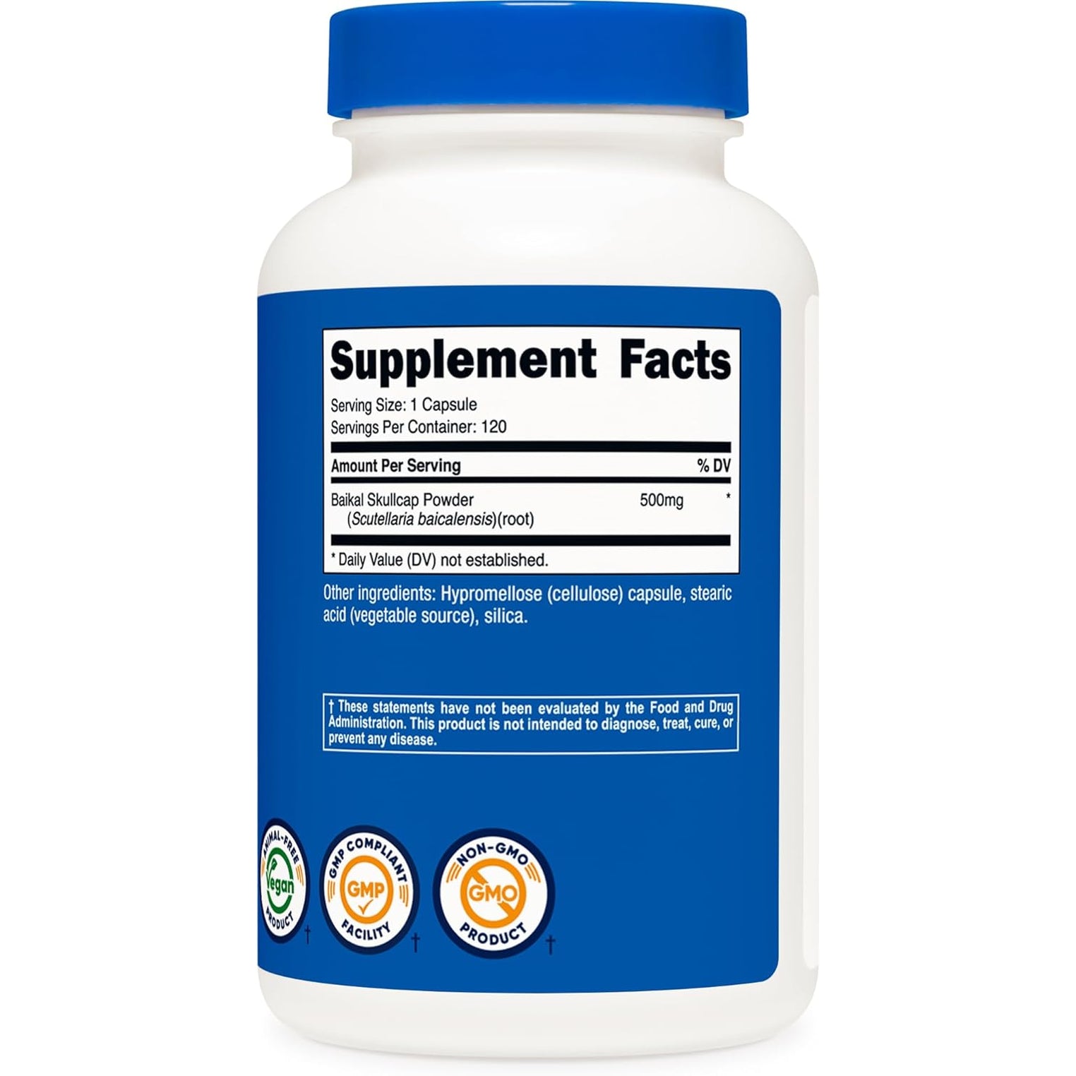 Nutricost Baikal Skullcap 500Mg, 120 Vegetarian Capsules - Non-Gmo, Gluten Free
