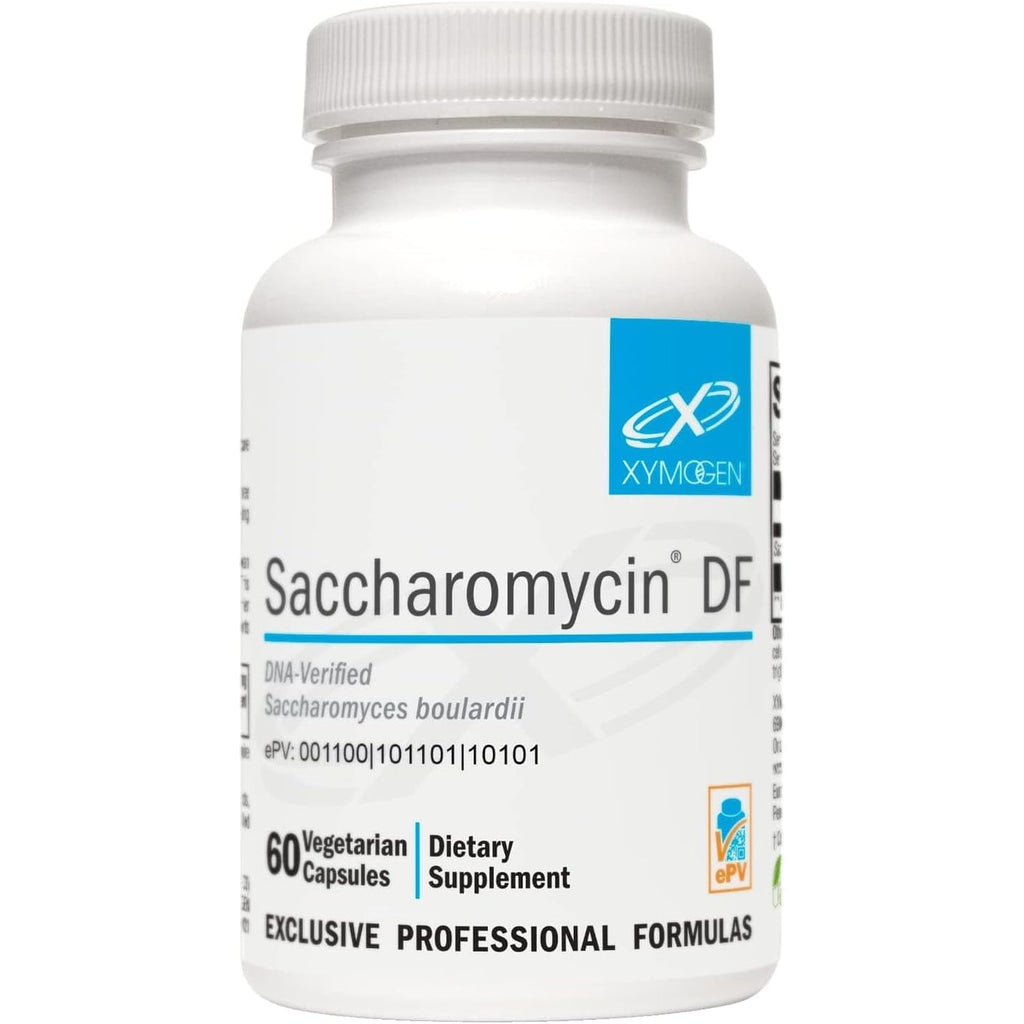 XYMOGEN Saccharomycin 10B - Gut Flora & Digestive Immune Support - 50 Mg Saccharomyces Boulardii Probiotic - Stomach Acid-Resistant - Vegan & Dairy Free - 60 Capsules