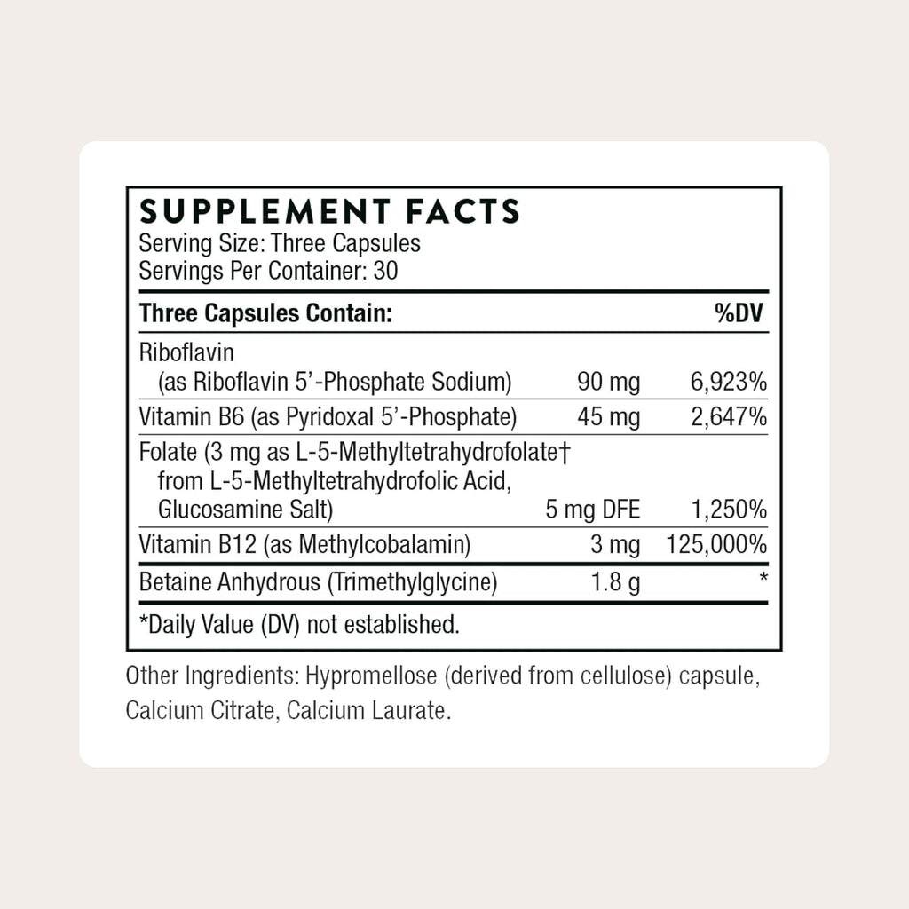 THORNE - Methyl-Guard plus - Active Folate (5-MTHF) with Vitamins B2, B6 & B12 - Supports Methylation & Healthy Level of Homocysteine* - Gluten, Dairy & Soy-Free - 30 Servings