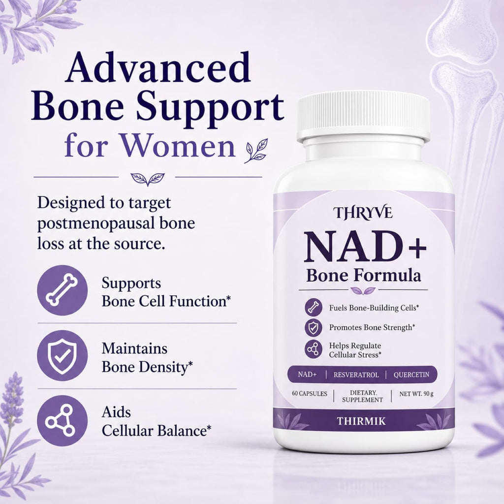 Thirmik Thryve NAD+ Bone Formula, for Women, Vegan, Non-Gmo (60 Capsules)