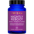 Friska Nightly Reboot - Nighttime Digestive Enzymes, Probiotic for Gut Balance & Bloating Support, with Melatonin & Chamomile to Promote Relaxation & Sleep, 30 Capsules