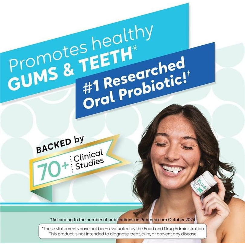 Biogaia Prodentis | Oral Probiotics | Promotes Healthy Gums & Teeth | Defends against Bad Breath & Dental Problems | Improves Oral Health | Mint Flavored | 30 Dental Probiotic Lozenges