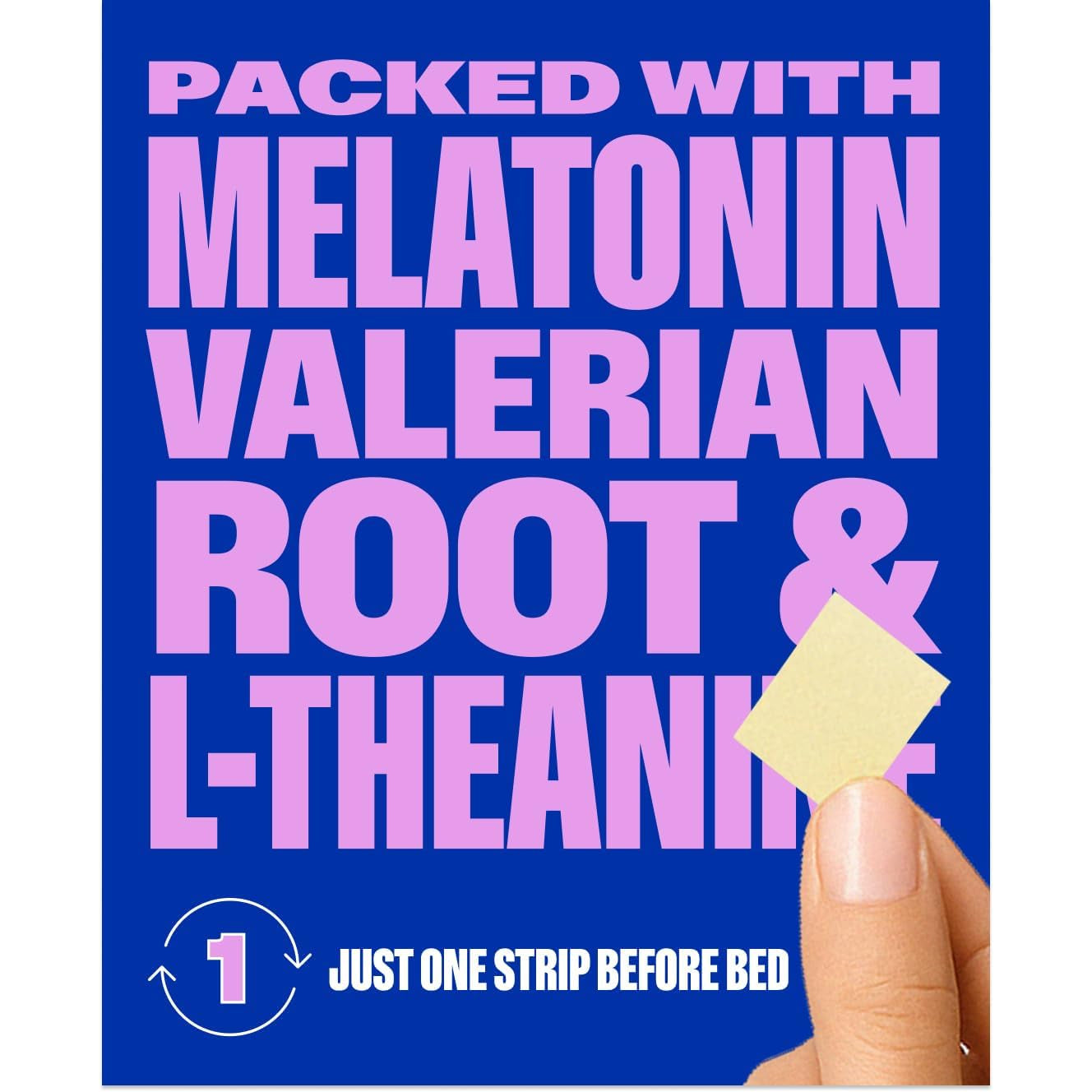 Nustrips™ Fast-Dissolving Sleep Strips with 5Mg Melatonin, Valerian Root, L-Theanine & Vitamin B6 – Blueberry Flavor - Natural Sleep Aid, Vegan, Non-Gmo, Gluten Free – Fall Asleep Fast (30 Strips)