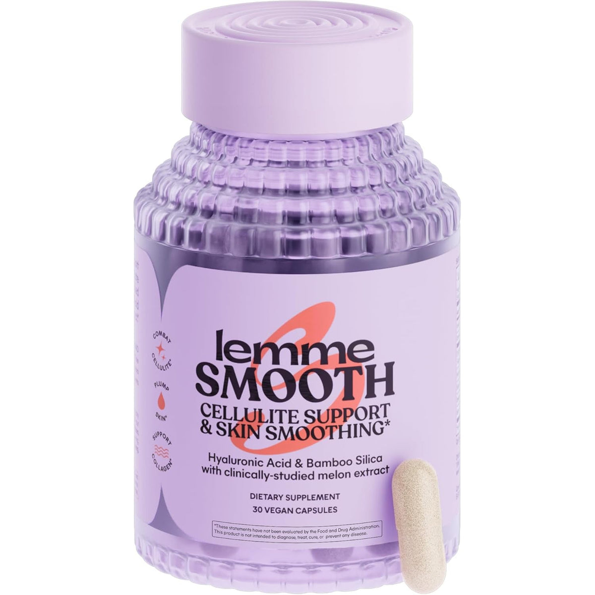Lemme Smooth anti Cellulite Capsules for Women, Smooth Legs & Thighs, Reduce Cellulite & Crepey Skin W/Clinically Studied SOD & Silica (1 Month Supply 30 Ct)