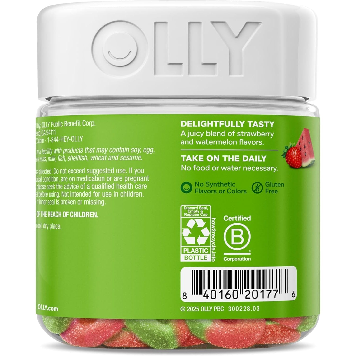 Olly, Fiber Gummy Rings, 5G Fos Prebiotic Fiber, Digestive Health Supplement,* Strawberry Watermelon Flavored, 25 Day Supply, 50 Count