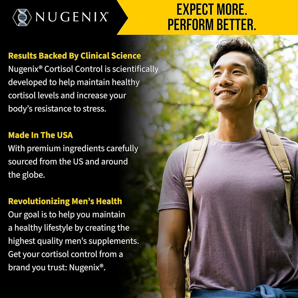 Nugenix Cortisol Control - Cortisol Reducer and Adrenal Support Manager Supplement for Men, 60 Capsules