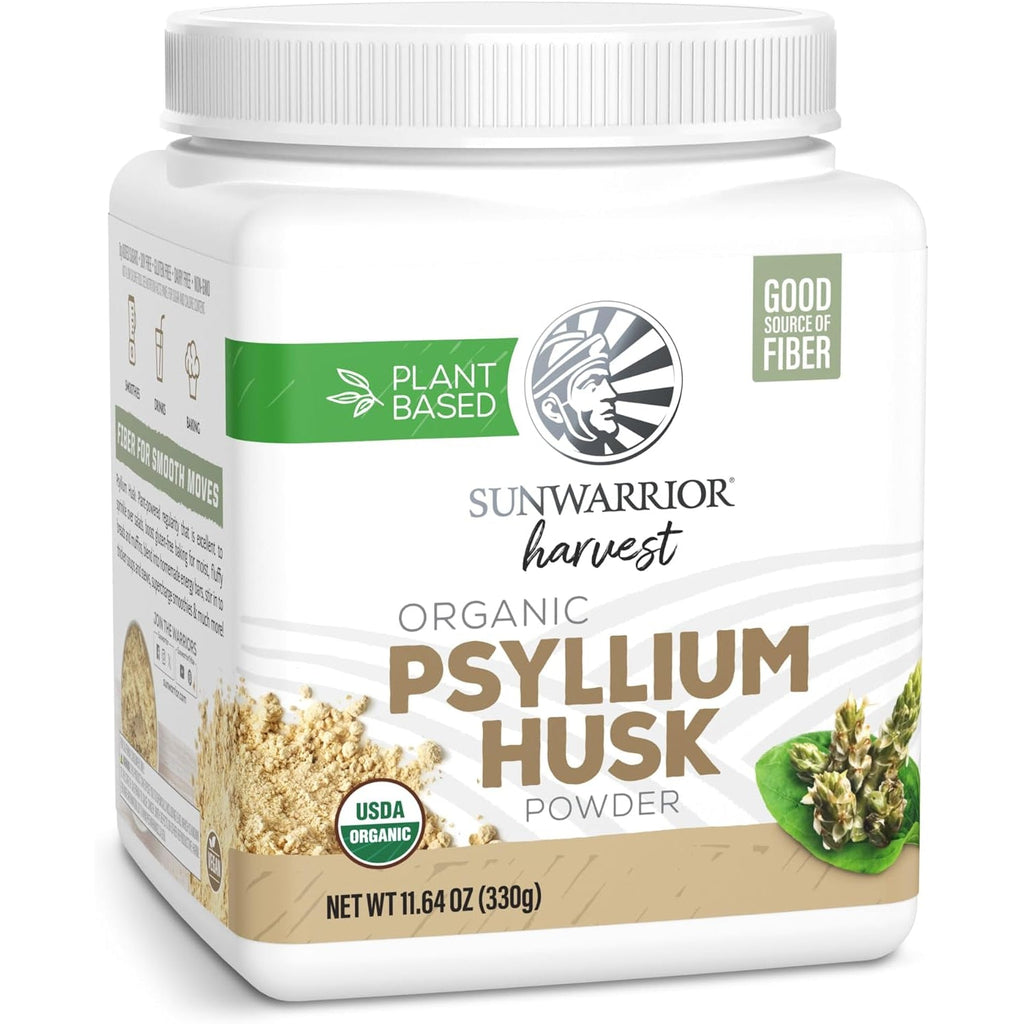 Sunwarrior Organic Psyllium Husk Powder – Plant-Based Fiber for Gut Health & Regularity – Supports Digestion & Satiety – Certified Organic, Gluten-Free, Non-Gmo, Keto-Friendly – 11.6 Oz