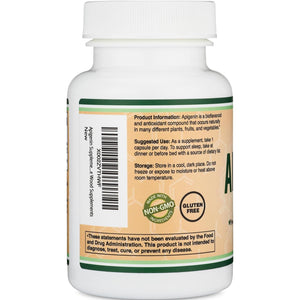 Apigenin Supplement - 50Mg per Capsule, 120 Count (Powerful Bioflavonoid Found in Chamomile Tea for Relaxation, Sleep, and Mood) Senolytic Flavonols for Aging (Gluten Free) by Double Wood