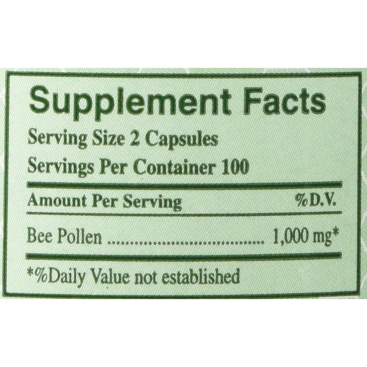 Y.S. ECO Bee Farms 100% Pure Bee Pollen 1,000Mg- 200 Capsules