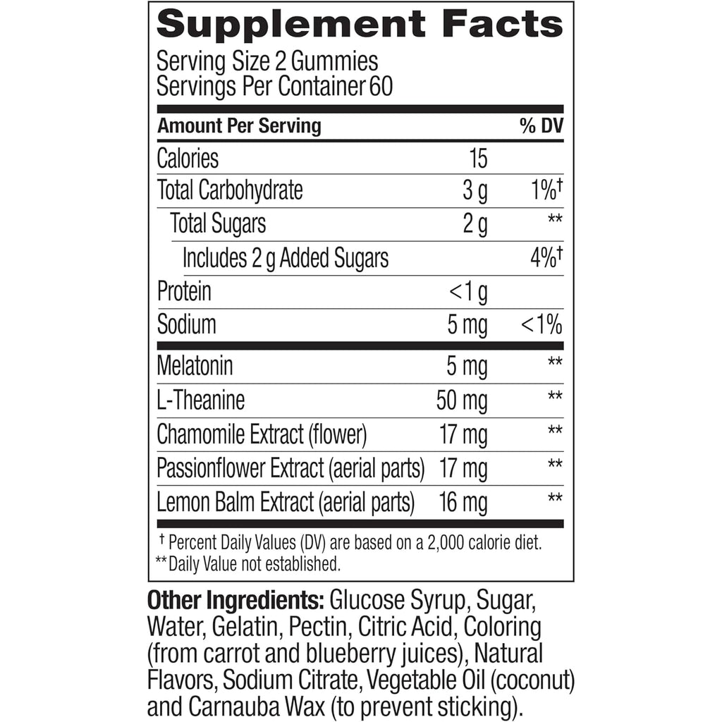 OLLY Extra Strength Sleep Gummy, Occasional Sleep Support Supplement*, 5 Mg Melatonin, L-Theanine, Blackberry Zen Flavor, 60 Day Supply - 120 Count (Packaging May Vary)