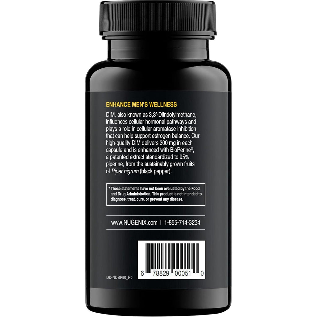 Nugenix Essentials DIM Supplement 305 Mg Diindolylmethane & Bioperine for Hormone Balance, 90 Capsules