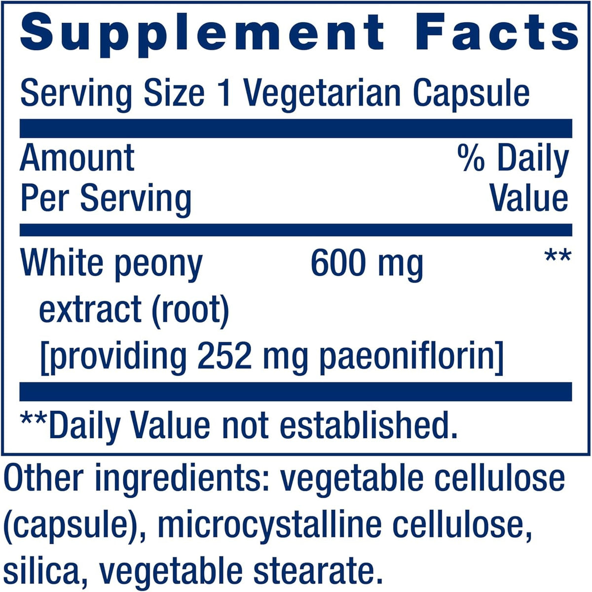 Life Extension Peony Immune, White Peony Root, Immune Health Support, Immune System, Gluten-Free, Non-Gmo, Vegetarian, 60 Capsules
