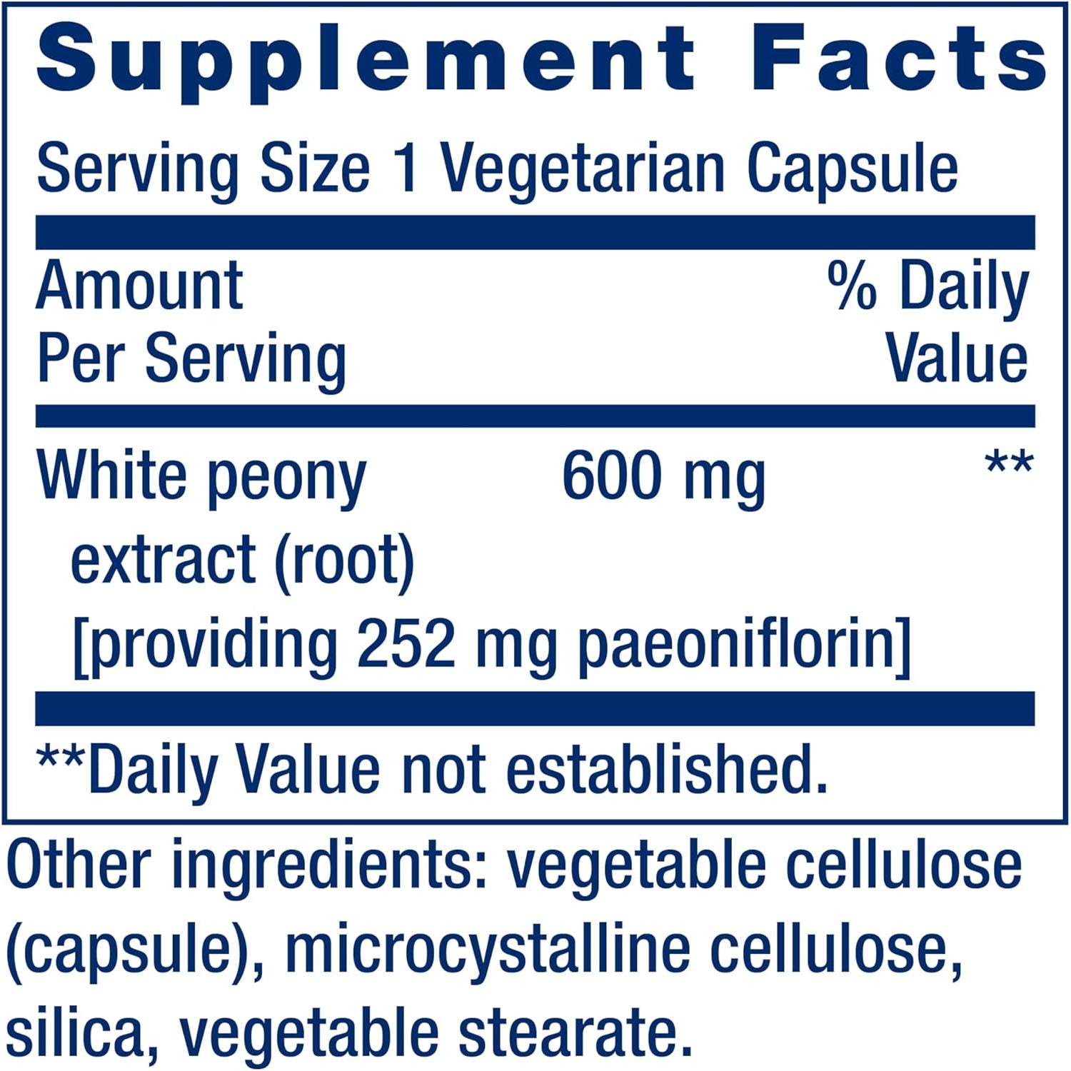 Life Extension Peony Immune, White Peony Root, Immune Health Support, Immune System, Gluten-Free, Non-Gmo, Vegetarian, 60 Capsules
