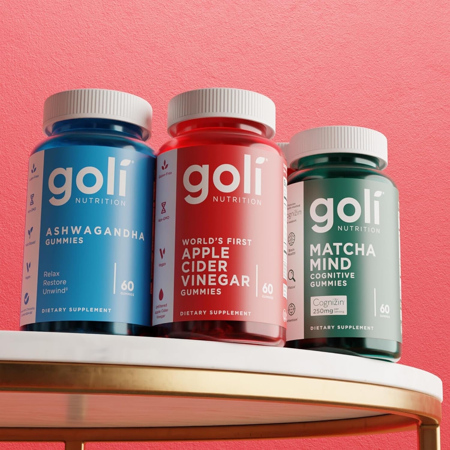 Goli Apple Cider Vinegar Gummies - Worlds First ACV Gummy with Vitamin B12, Beetroot & Pomegranate - Vegan, Non-Gmo, Gluten-Free