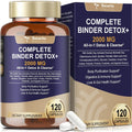 Totaria 2000MG All-In-1 Detox Binder, Activated Charcoal, Zeolite, Bentonite Clay, Alpha Lipoic Acid, 7-Layer Detox & Cleanse Supplement, Liver & Gut Support, 120 Counts