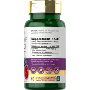 Carlyle Red Wine Extract Capsules | 120 Count | Non-Gmo and Gluten Free Supplement