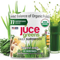 Terra Kai Organics JUCE Green Superfood Powder, Organic Fruits and Veggies Supplement W/ 77 Superfoods plus Prebiotic Probiotic Blend, Harvest Apple Flavor - 20 Servings (250 G)
