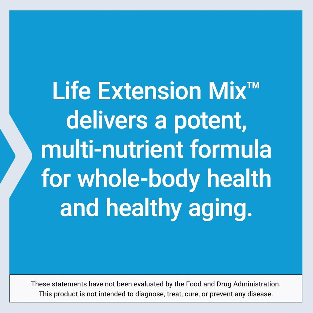 Life Extension Mix™ Powder, High Potency, Advanced Vitamin, Mineral, Fruit & Vegetable Formula, Vitamin B, C, D, E, Magnesium, for Whole-Body Health, Healthy Aging, Gluten-Free, 12.70 Oz